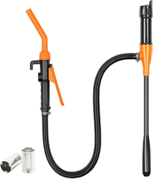 Powered Battery Fuel Transfer Pump,Battery Operated Transfer Pumps with Quick Stop Nozzle,Water & Fuel Transfer Pump for Gasoline Diesel Oil Gas Water Fish Tank