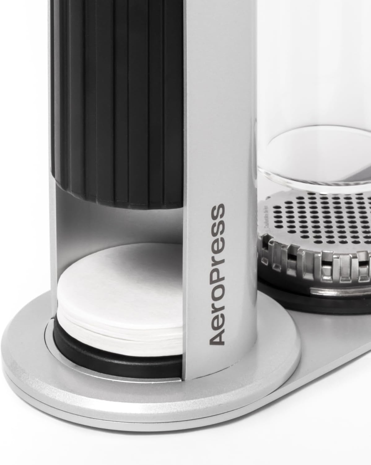 AeroPress Stainless Steel Organizer Stand, Organizing Caddy & Accessories Station with Storage Rack for Filters, Holder Fits Premium, Clear & Original Coffee Maker