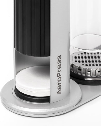 AeroPress Stainless Steel Organizer Stand, Organizing Caddy & Accessories Station with Storage Rack for Filters, Holder Fits Premium, Clear & Original Coffee Maker