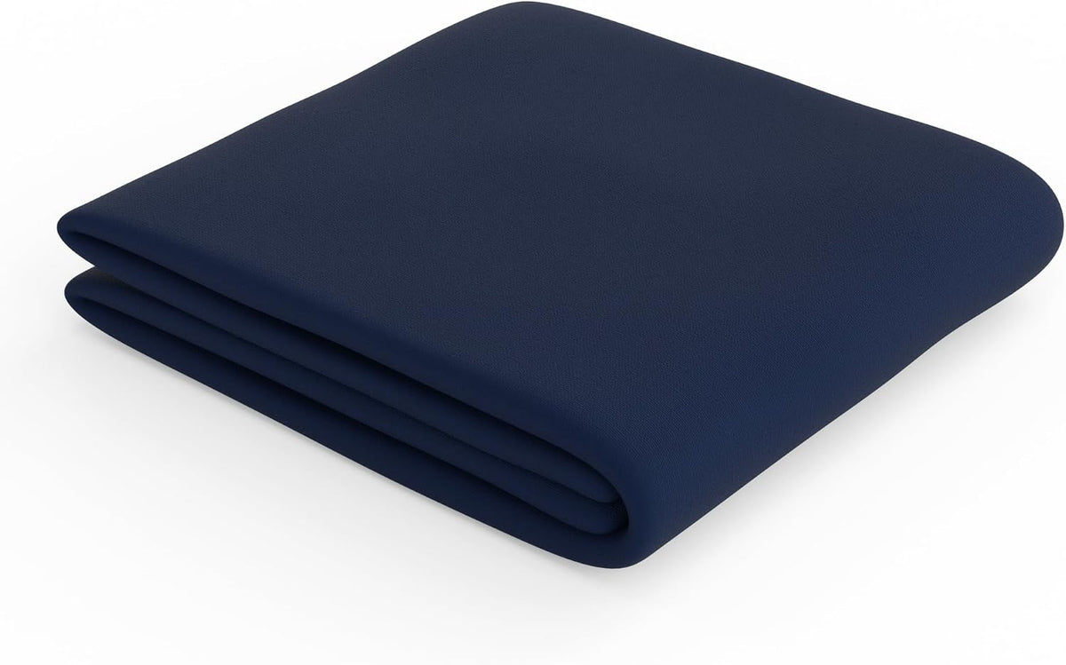 Amazon Basics Soft Microfibre Single Fitted Sheet with 30 cm Deep Pocket, 90 x 190 cm, Navy Blue