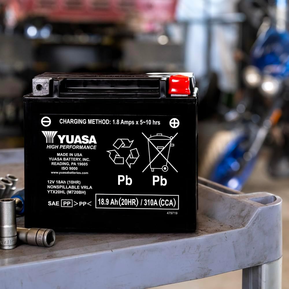 Yuasa YTX20HL 12V 310 CCA AGM VRLA High Performance Motorbike Battery