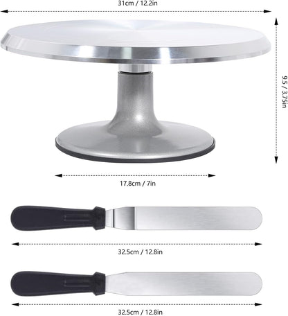 Cake Turntable 12 Inch, Uten Cake Stands, Aluminium Cake Decorating Display Stand, 33pcs Cake Decorating Supplies Set, Straight & Offset Spatula, Cream Scraper etc. Baking Tools & Accessories