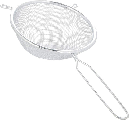 Chef Aid 16cm Long Handled Metal Sieve, Kitchen Essential Tool and Ideal for Straining, draining, Washing and Wide Range of Foods, with a fine mesh for Ease of use