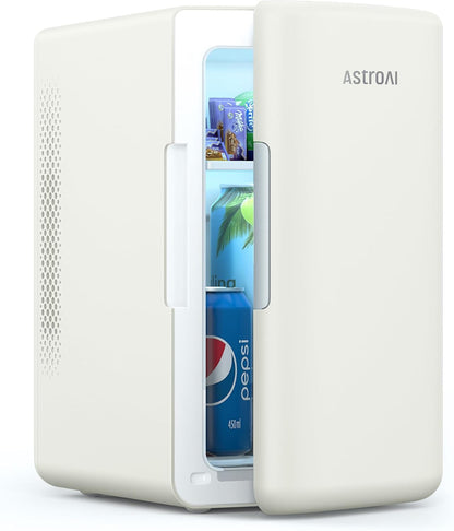 AstroAI Mini Fridge 6 Litre / 8 Can for Bedrooms, Small Fridge, AC/DC Power