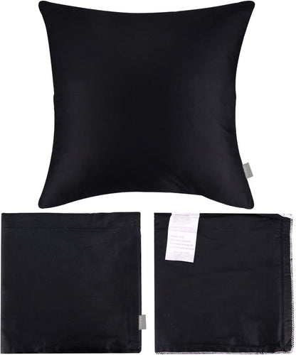 4 Pack Pillow cover,Cotton Comfortable Solid Decorative Throw Pillow Case Square Cushion Cover Pillowcase (Cover Only,No Insert) (16x16 inch/ 40x40cm, Black)