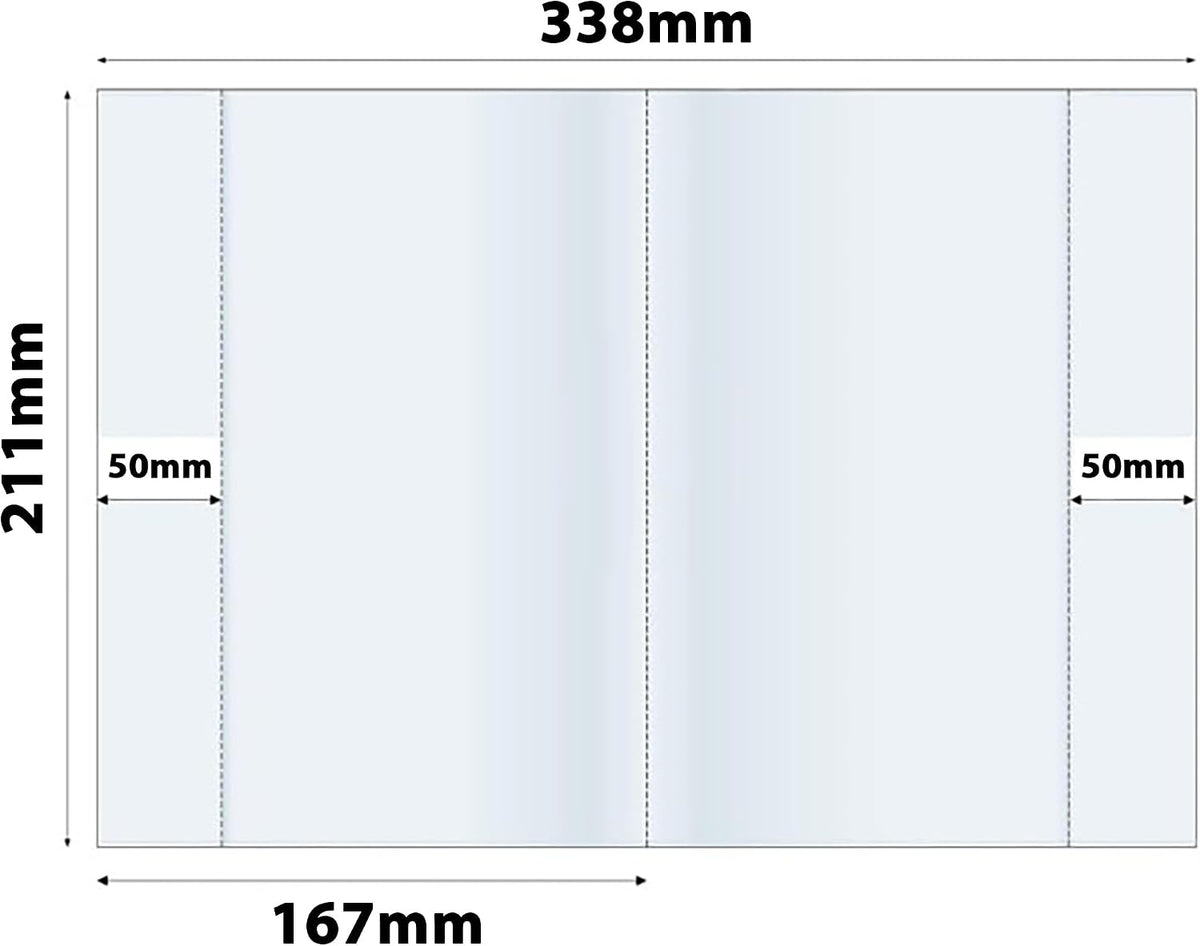 Bright Ideas Clear PVC A5 Exercise Book Covers, 21.1cm x 16.7cm (Folded), 250 Micron, Pack of 10, Extra Strong Wipe Clean Clear PVC School Book Covers, Fits Standard A5 Exercise Books, BI9002