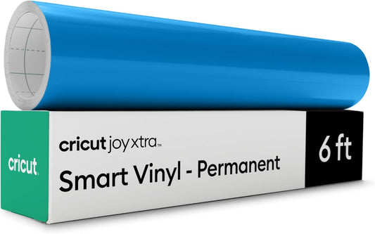 Cricut Joy Xtra Smart Permanent Adhesive Vinyl | 24.1 cm × 1.8 m | Blue | Self-Adhesive Vinyl Sheet | Ideal for Customising Mugs, Bottles, Labels, Signs & DIY Crafts