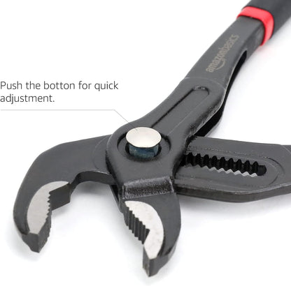 Amazon Basics Quick Release Water Pump Pliers 12" Grooved Slip Joint, Black