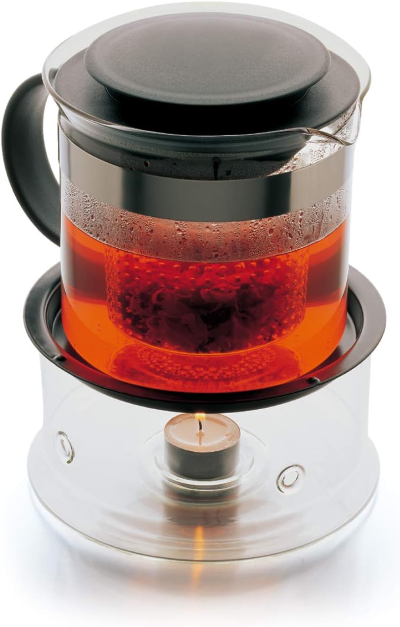 BODUM 1875-01 Bistro Nouveau Tea Press, Borosilicate Glass, Plastic Infuser - 1 L, Black