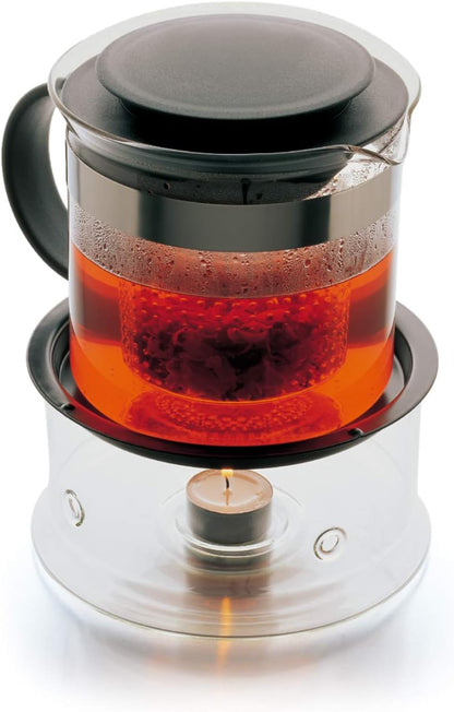 BODUM 1875-01 Bistro Nouveau Tea Press, Borosilicate Glass, Plastic Infuser - 1 L, Black