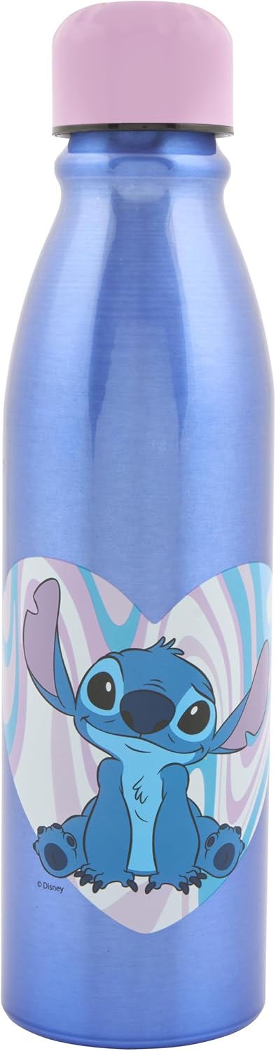 Disney Stitch Aluminum Soda Bottle - 600ml | Leak-Proof, Eco-Friendly Reusable Bottle with Vibrant Stitch Design | Perfect for On-the-Go Hydration Fans