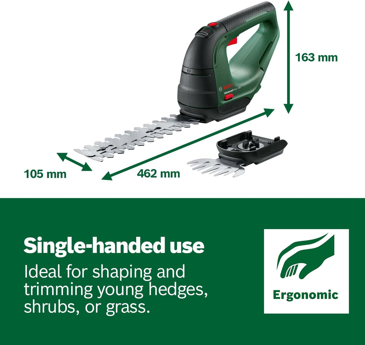 Bosch Cordless Grass Shear & Hedge Trimmer - AdvancedShear 18V-10