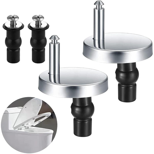 2Pcs Quick Release Toilet Seat Fixings, Universal Soft Close Hinge Replacement Kit with 2Pcs Rubber Expansion Bolts for Blind Hole WC Toilets, Stainless Steel Hardware