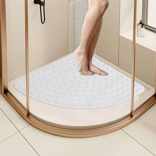 65 x 65 cm Corner Shower Mat Non Slip Anti Mould (white)