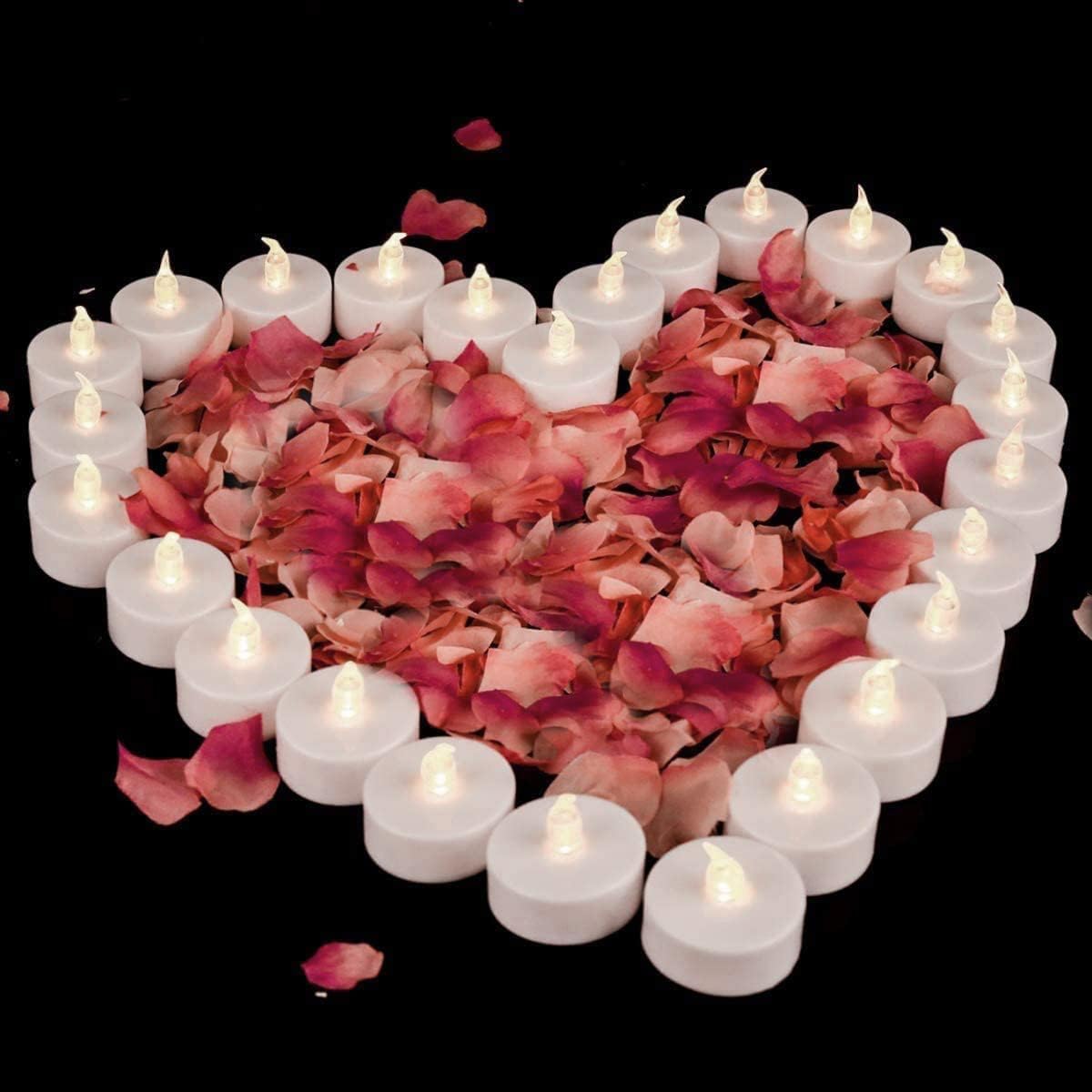 Battery Operated Flameless LED Tea Lights Candles 24 Pack Warm White