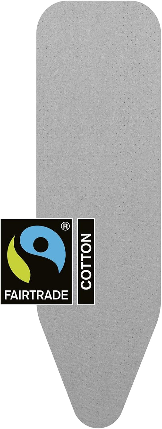 Brabantia 2mm Built-in-Foam Ironing Board Cover (A Board/Metalised) Heat-Resistant, Non-Slip, Durable Cotton & Foam, Cord Fastener | Fairtrade Metalized Cover | 100% Cotton Cover for Your Existing Foam Layer Ironing Board A