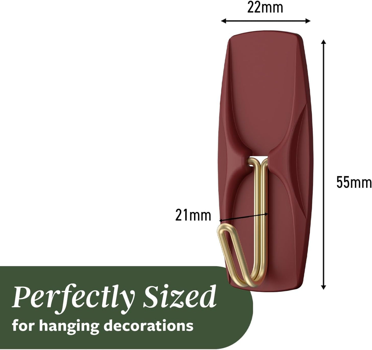 Command Medium Wire Hooks, 6 Light Brown Hooks and 8 Adhesive Strips
