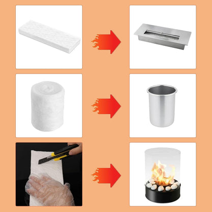 4pcs Ceramic Wool Sponge 300x100x25mm Ceramic Wool for Bioethanol