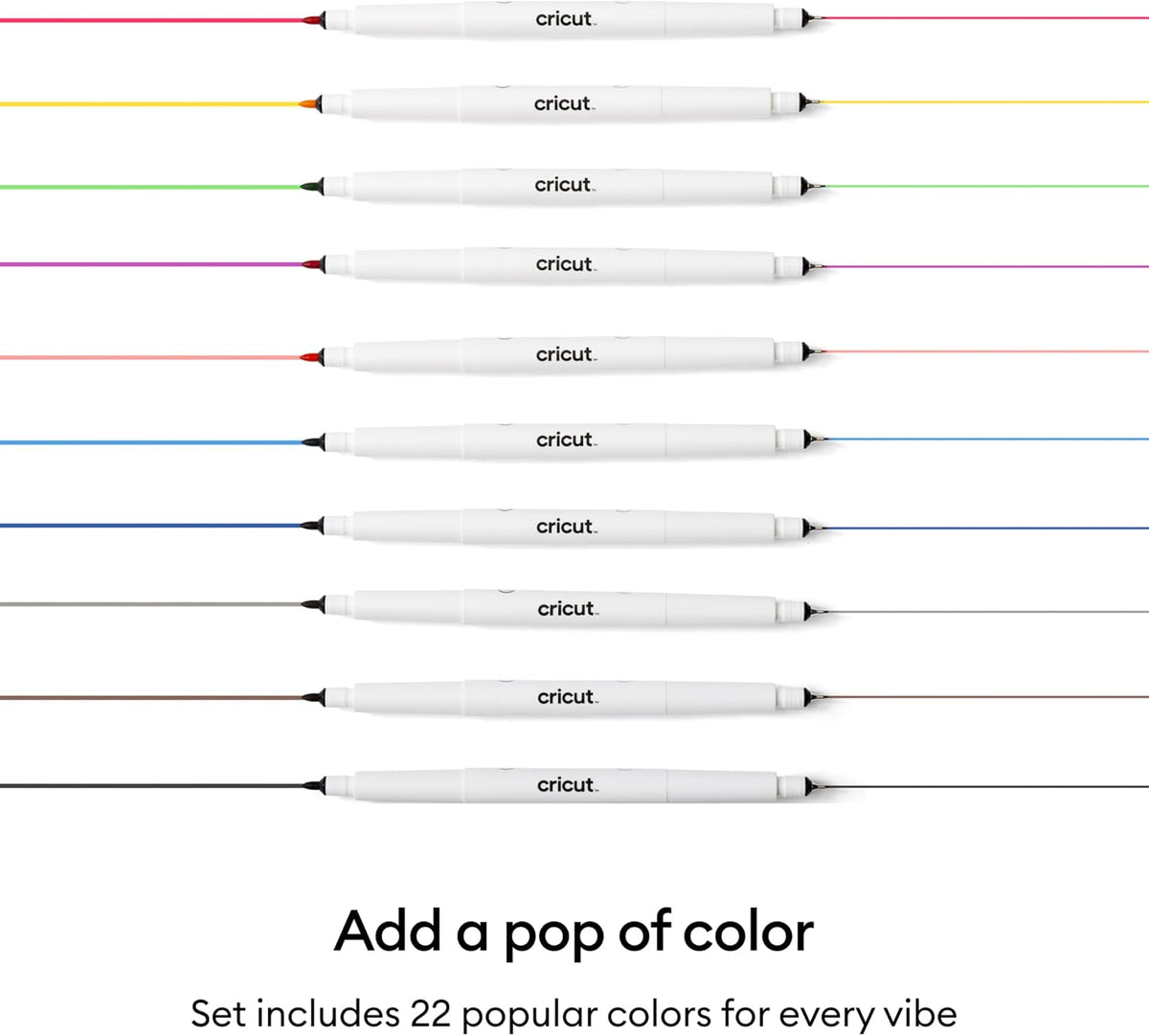 Cricut Dual-Tip Markers, Ultimate Set, 22 pcs