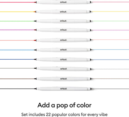 Cricut Dual-Tip Markers, Ultimate Set, 22 pcs