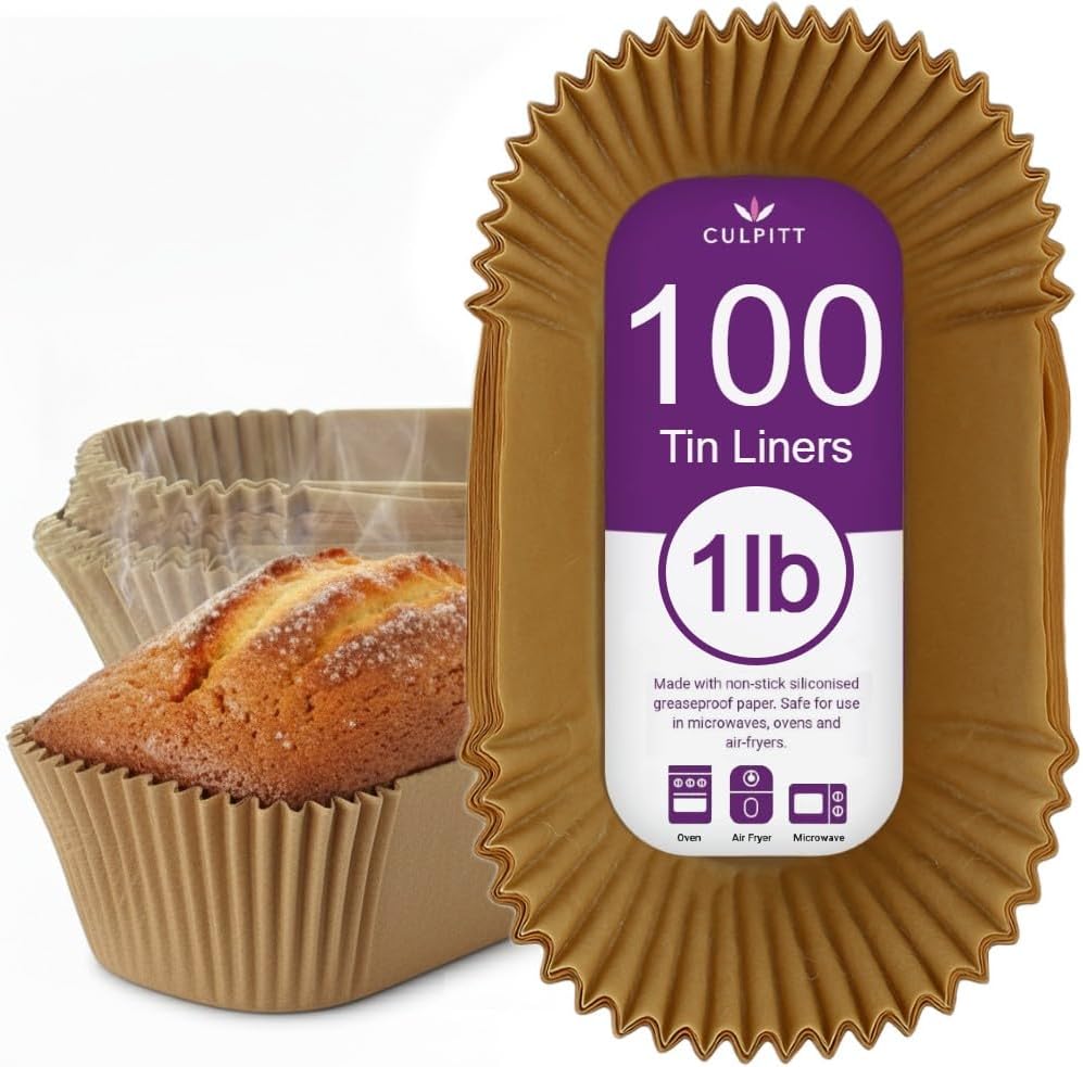 Culpitt 1lb Loaf Tin Liners, Greaseproof - 100 Pack