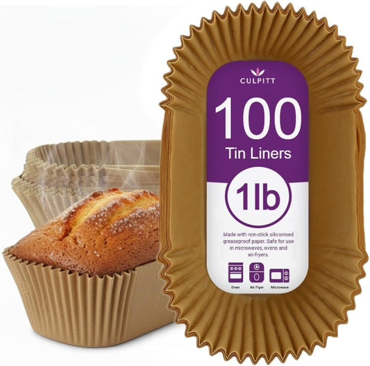 Culpitt 1lb Loaf Tin Liners, Greaseproof - 100 Pack