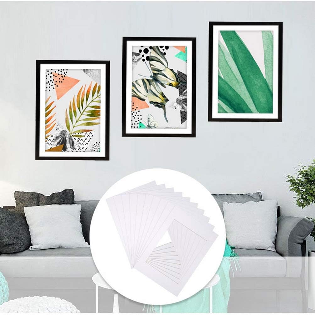 10 Piece Picture Mounts,White Photo Mounts Frame Mounts A4 Picture Mounts Picture Mats for 6 x 8 inch Image