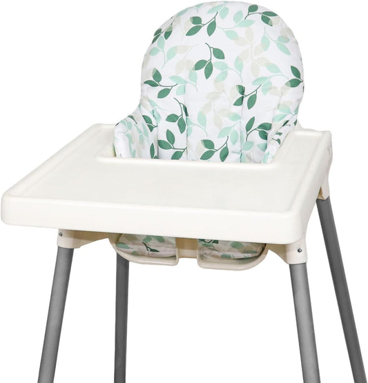 for IKEA High Chair Cushion, For Antilop Cushion, High Chair Pad For IKEA Antilop Highchair, Cotton Non-Slip, Soft, Baby Sitting More Comfortable (Green Leaf)