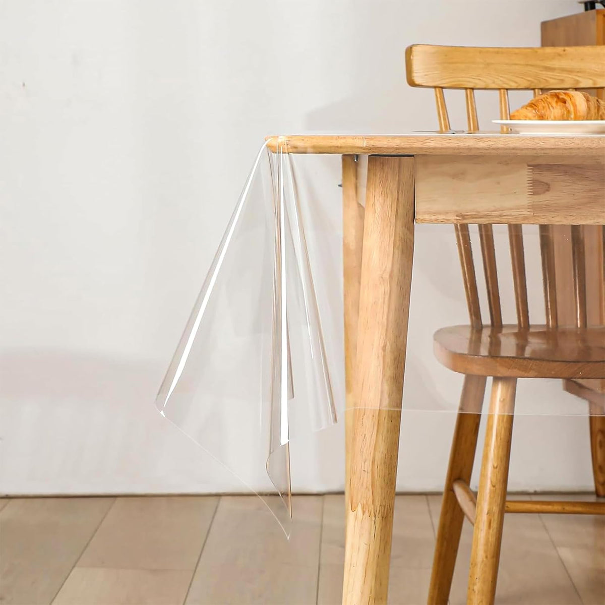 Clear PVC Tablecloth, Wipeable Table Cover, Waterproof Plastic Protector