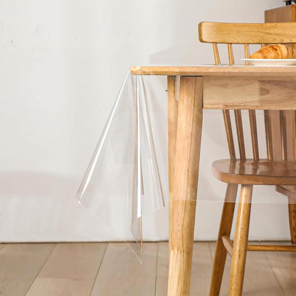 Clear PVC Tablecloth, Wipeable Table Cover, Waterproof Plastic Protector