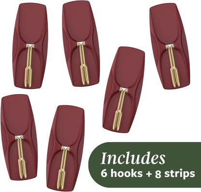 Command Medium Wire Hooks, 6 Light Brown Hooks and 8 Adhesive Strips