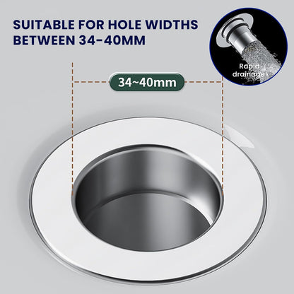 2Pcs Sink Plugs Strainer Drain Strainer Pop Up for 34-40mm Drain Hole