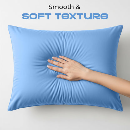 Aspire Homeware Pillow Cases 2 Pack – 100% Brushed Microfiber Blue Pillowcases Super Soft Envelope Closure Pillow Cover (50x75cm)