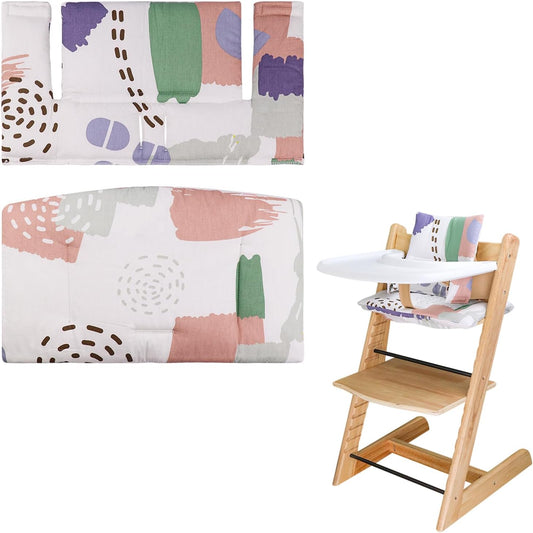 For Tripp Trapp High Chair Cushion, Soft And Comfortable Baby Seat Cover With Cute Graphics, For Tripp Trapp Cushion Makes Baby Sitting Safer And More Comfortable (Colorful pattern)