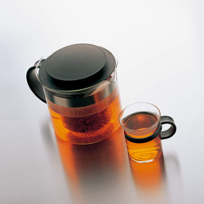 BODUM 1875-01 Bistro Nouveau Tea Press, Borosilicate Glass, Plastic Infuser - 1 L, Black