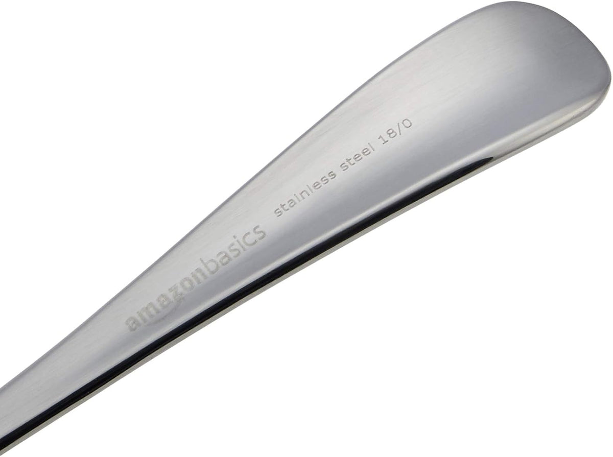 Amazon Basics Stainless Steel Coffee Spoon with Round Edge, 13.3 cm, Pack of 12, Silver