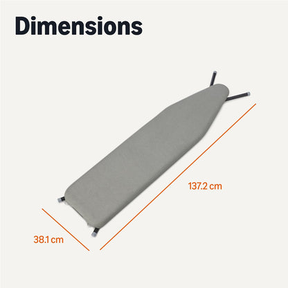 Amazon Basics Ironing Board Cover, Standard Size,Thick Padding, Grey, 38.1 x 137.2 cm (Ironing board not included)