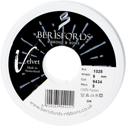 Berisfords Velvet Ribbon Burgundy 15mm - Nylon Craft Ribbon for Sewing, Gift Wrapping and Hair Accessories