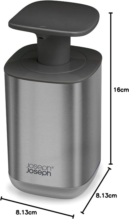 Joseph Joseph Hygienic Easy-Push Soap Dispenser with Wide Pump, Stainless Steel, 12