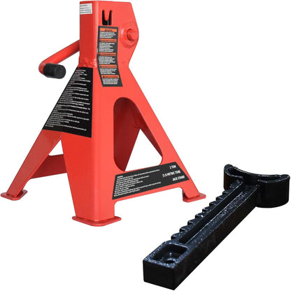 Amazon Basics Steel Jack Stands, 2 Ton (1.8 metric Ton) Capacity - 1 Pair, Red,Black
