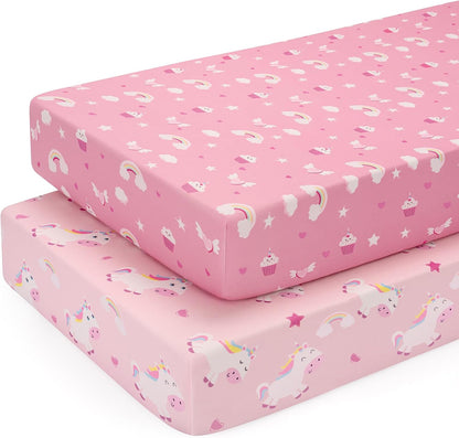 Cot Bed Sheets 140x70 cm Fitted 2 Pack Toddler Bed Sheets
