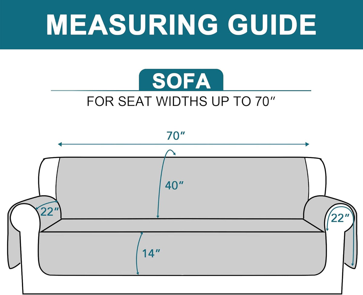 BellaHills Sofa Cover 100% Waterproof Sofa Cover 3 seater Sofa Slipcovers Triple Non-Slip Couch Covers 3 Seater Washable Sofa Protector with Elastic Strap for Kids/Pets (Sofa 70", Khaki)