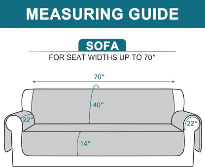 BellaHills Sofa Cover 100% Waterproof Sofa Cover 3 seater Sofa Slipcovers Triple Non-Slip Couch Covers 3 Seater Washable Sofa Protector with Elastic Strap for Kids/Pets (Sofa 70", Khaki)