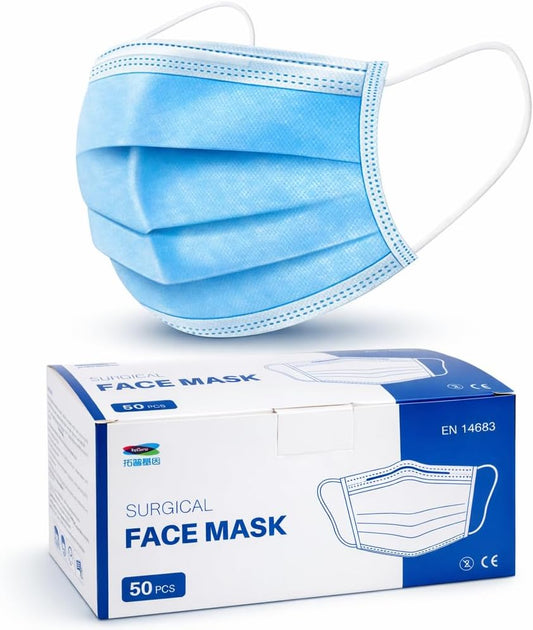 Type IIR FLUID RESISTANT Surgical Face Masks, Blue/White, Universal Size