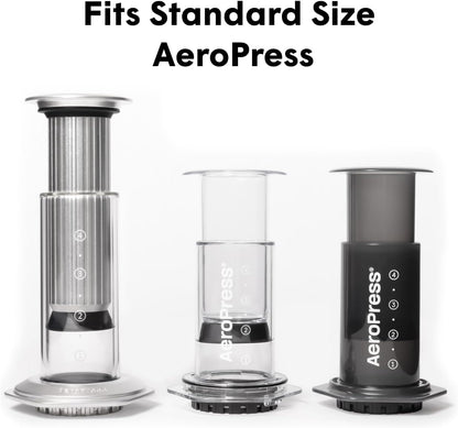 AeroPress Stainless Steel Organizer Stand, Organizing Caddy & Accessories Station with Storage Rack for Filters, Holder Fits Premium, Clear & Original Coffee Maker