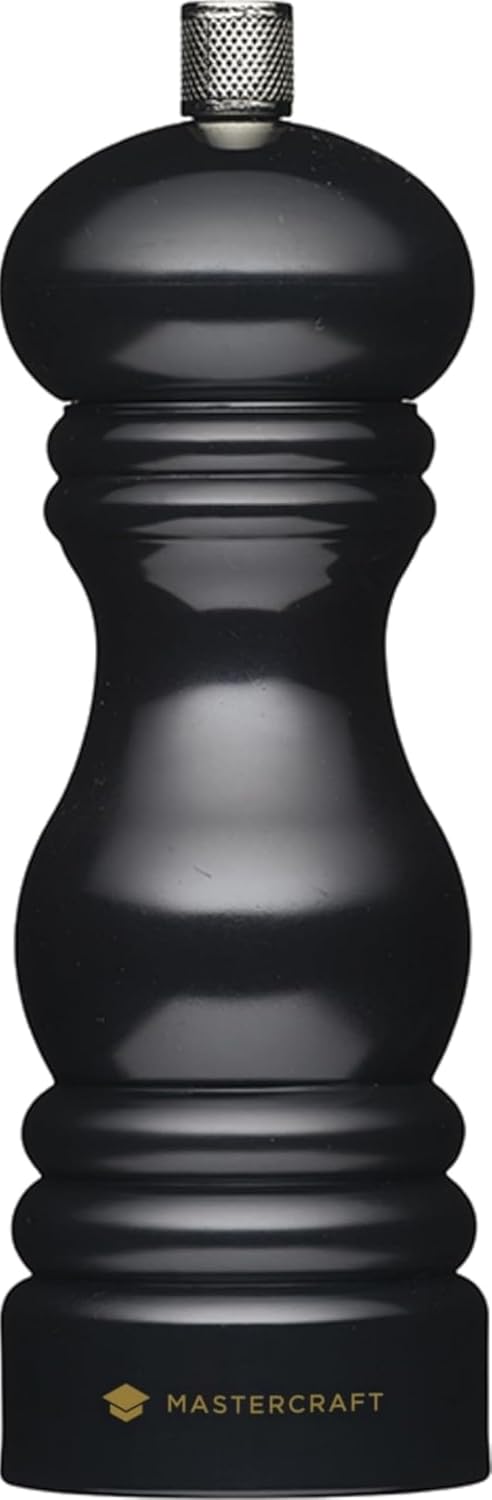 MasterClass Black Salt or Pepper Mill with Interchangeable Caps, 17cm