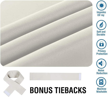 BellaHills Room Darkening Window Curtain Panels, Easy Care Solid Thermal Insulated Pencil Pleat Room Darkening Draperies/Drapes for Bedroom (2 Panels,66 by 90, Cream Beige)