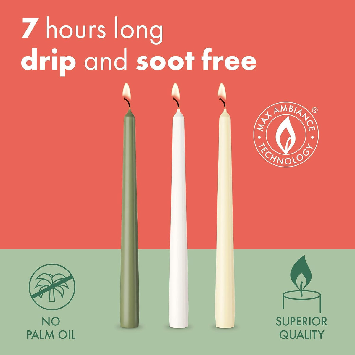 Bolsius Tapered Candles - Metallic Blue - 4-Pack - 24.5 cm - Decorative Household Candles - Burning Time of 7 Hours - Unscented - Includes Natural Vegan Wax - Without Palm Oil