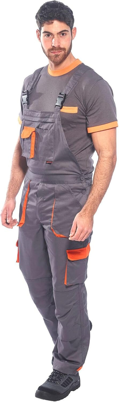 Portwest TX12 Men's Texo Contrast Bib and Brace Knee Pad Pockets