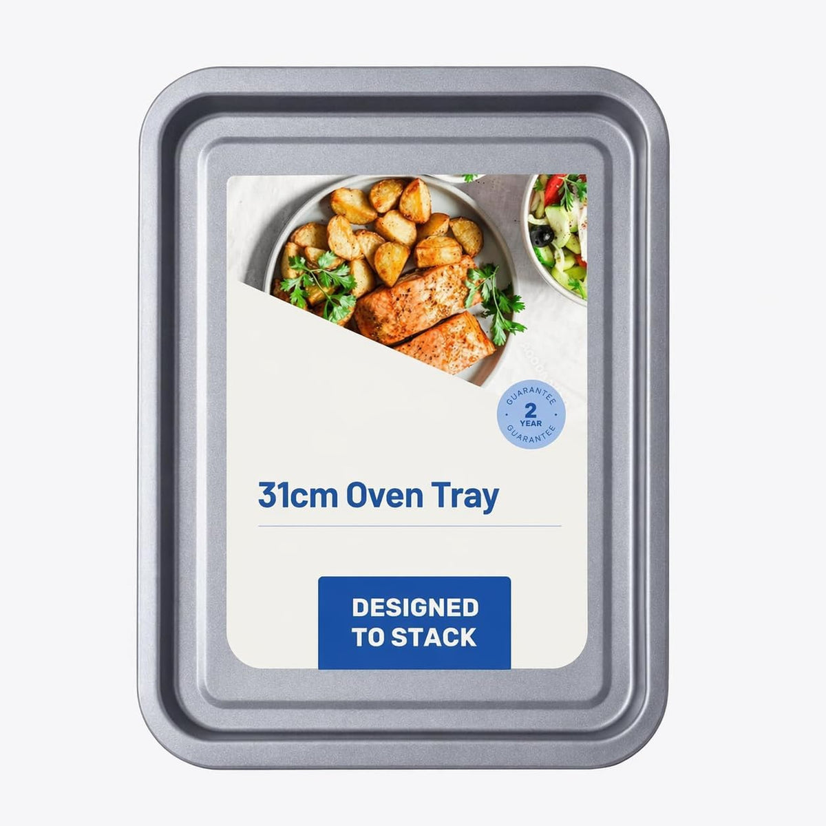 31cm Non-Stick Oven Tray – Durable Carbon Steel Baking Tray, Dishwasher Safe, Multi-Purpose Roasting & Baking Pan, Oven Safe to 230°C
